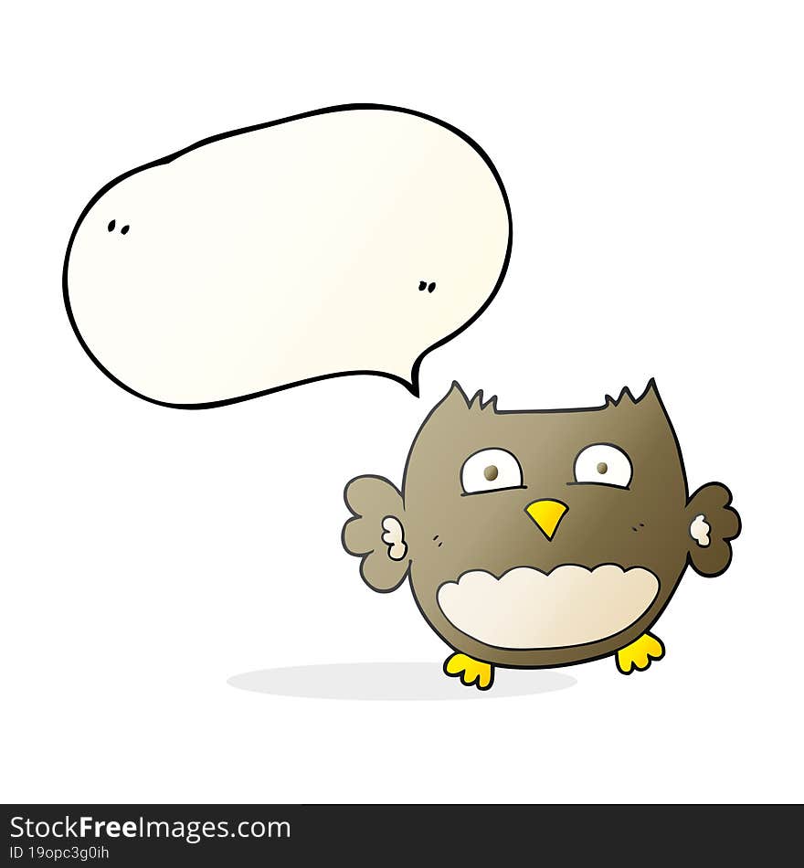 Speech Bubble Cartoon Owl