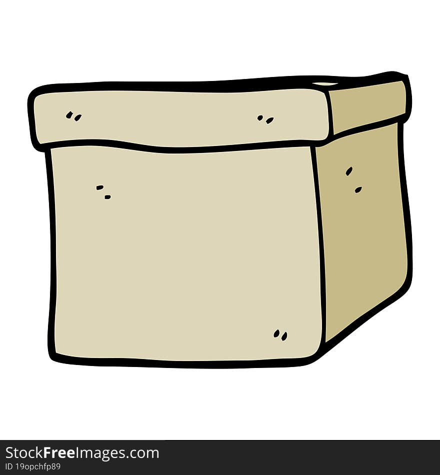 hand drawn doodle style cartoon cardboard box