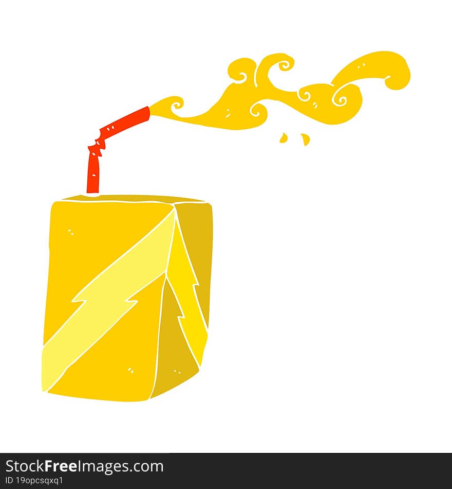 flat color illustration of a cartoon juice box