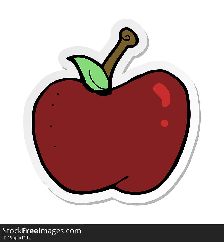 sticker of a cartoon apple