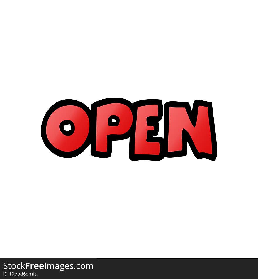 cartoon doodle open sign