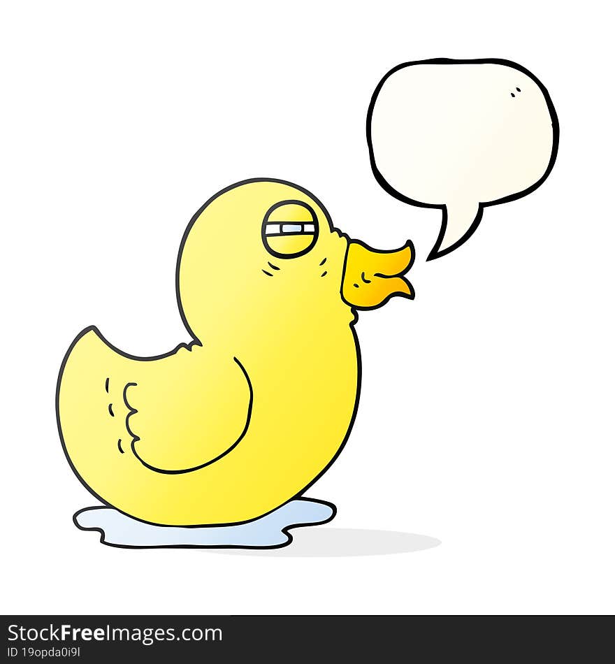 Speech Bubble Cartoon Rubber Duck