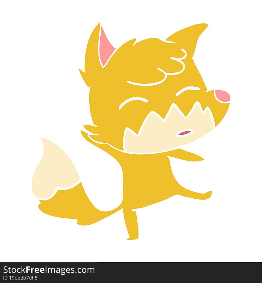 flat color style cartoon fox