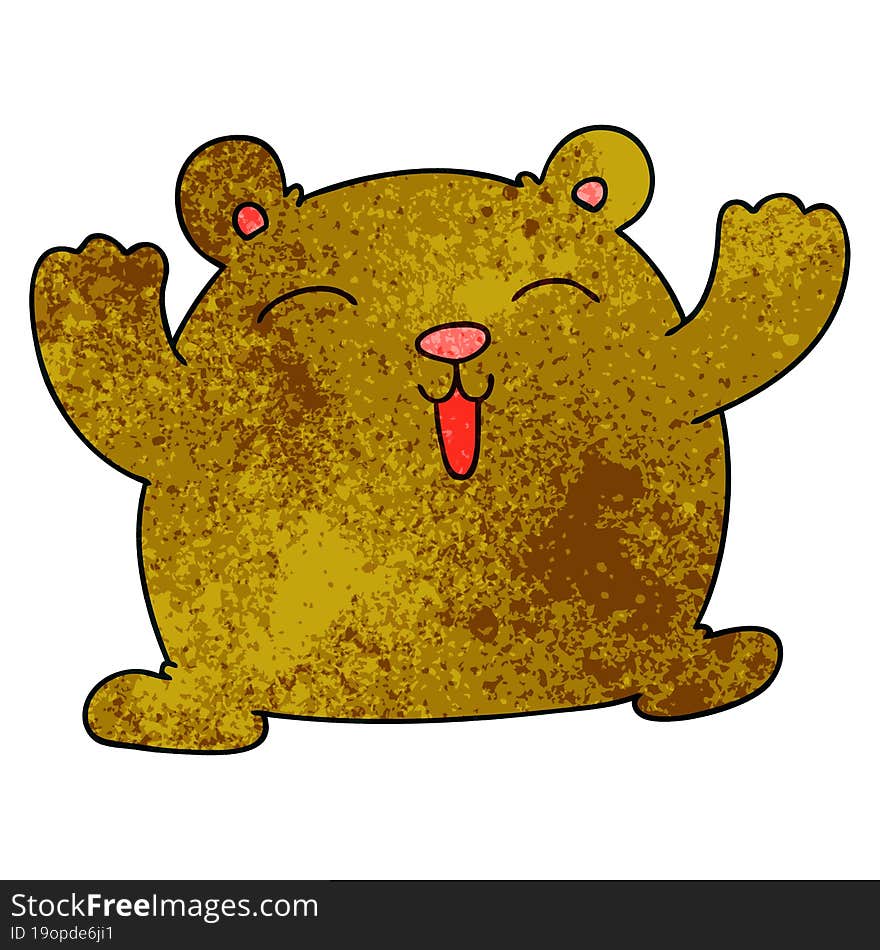 Quirky Hand Drawn Cartoon Funny Bear