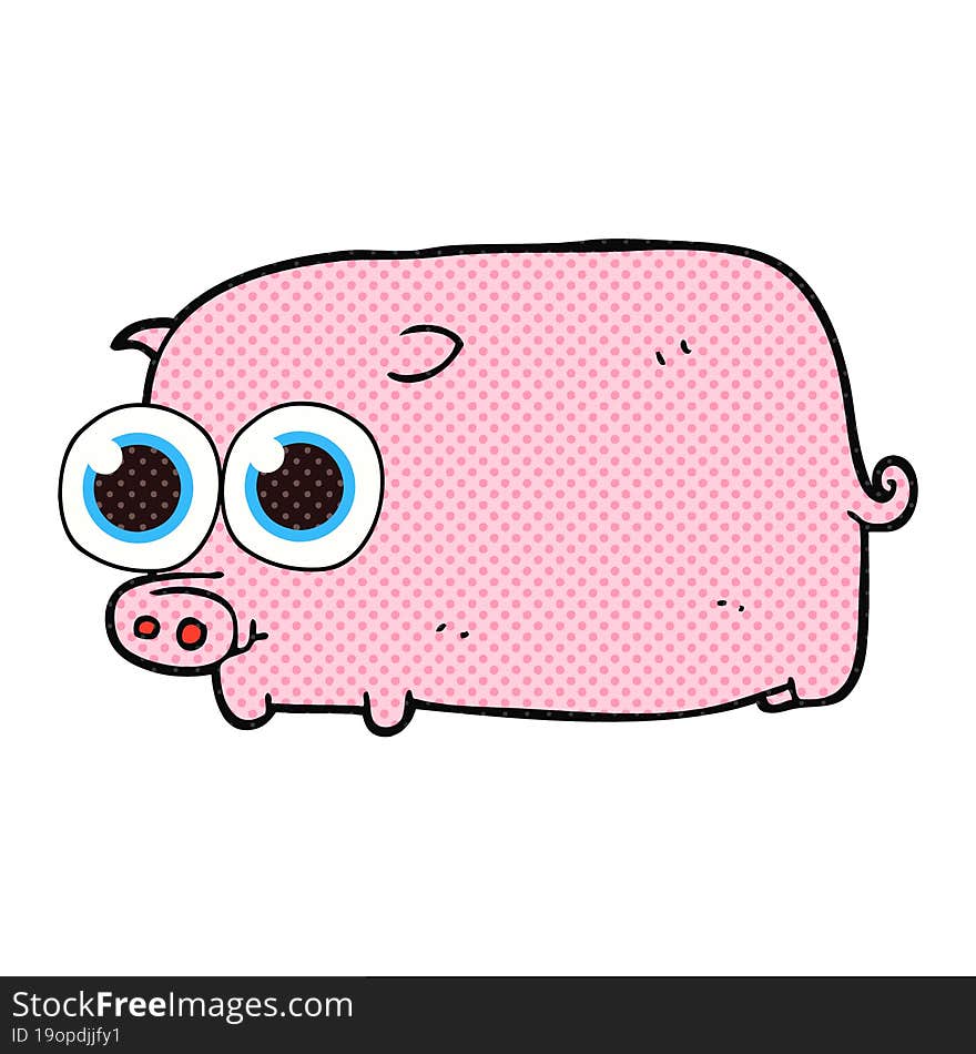 Cartoon Piglet With Big Pretty Eyes