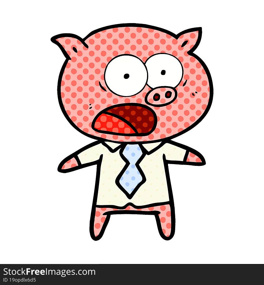 cartoon pig shouting. cartoon pig shouting