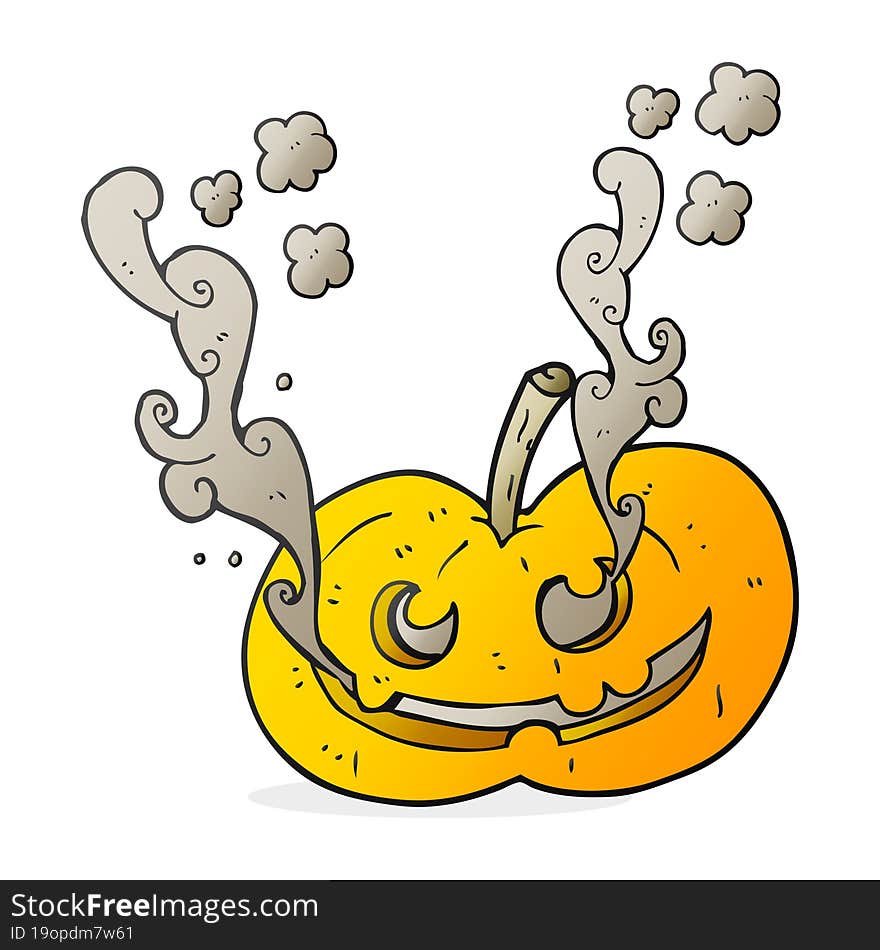 freehand drawn cartoon halloween pumpkin