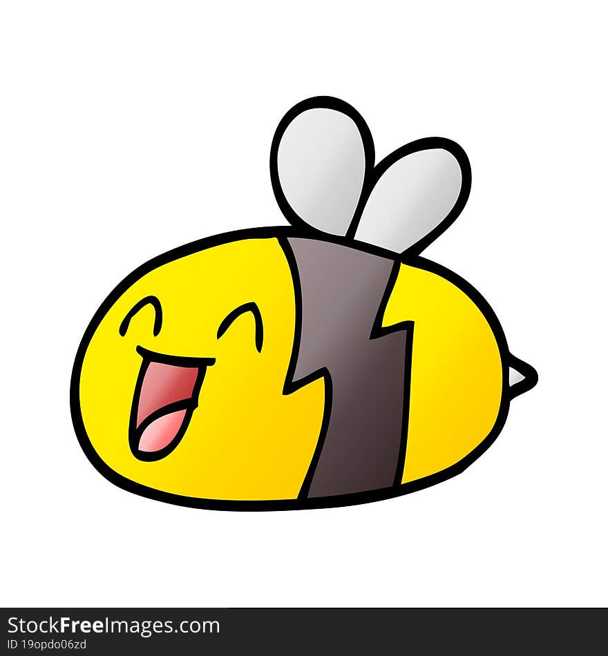 vector gradient illustration cartoon bee