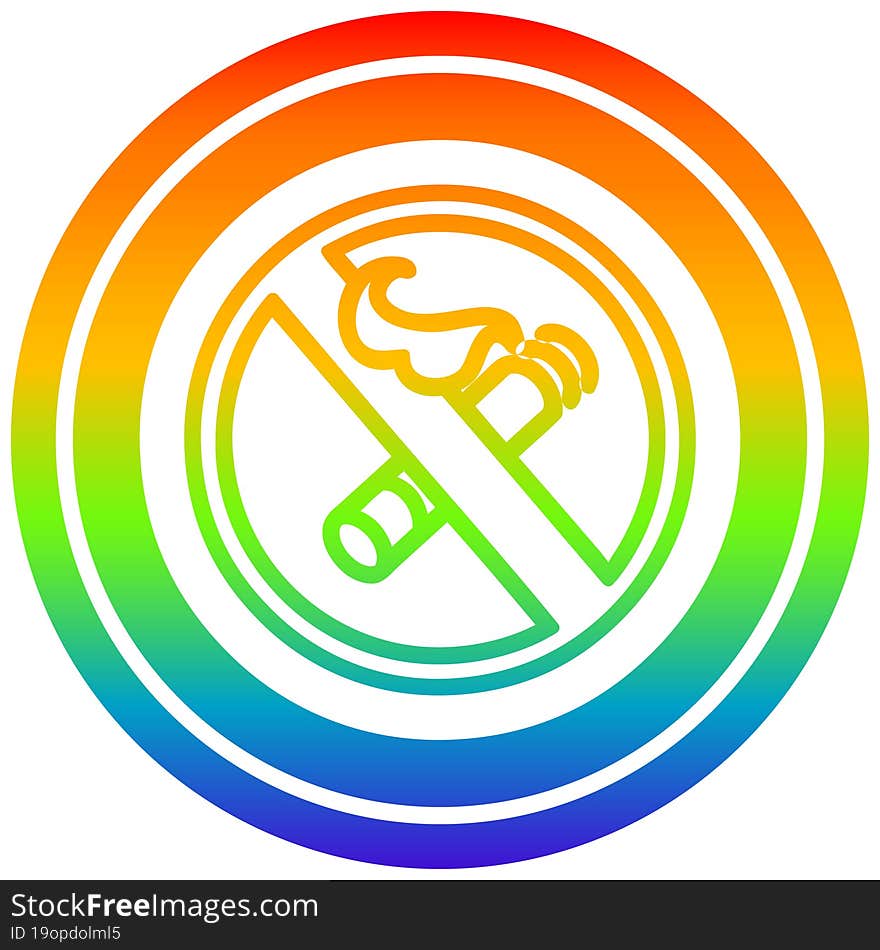 no smoking circular in rainbow spectrum