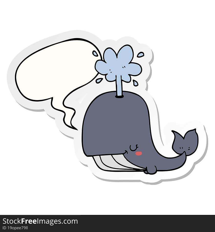 cartoon whale and speech bubble sticker