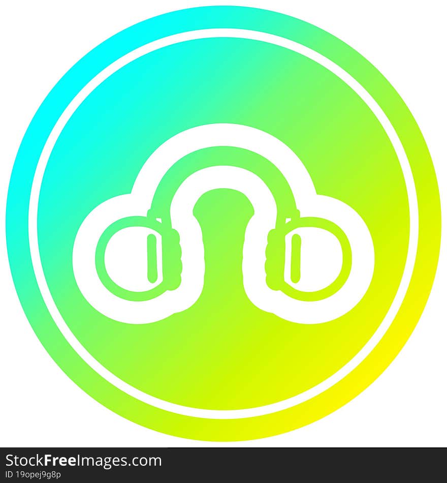 Music Headphones Circular In Cold Gradient Spectrum