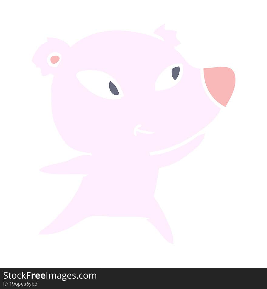 cute flat color style cartoon bear