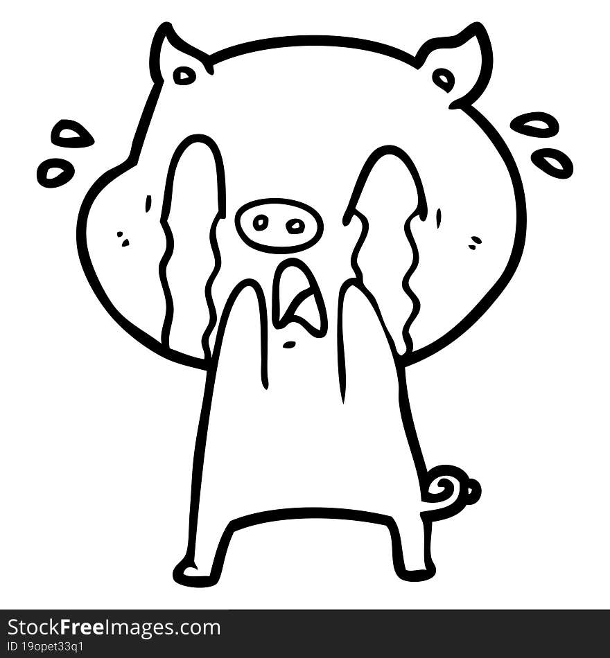 crying pig cartoon. crying pig cartoon