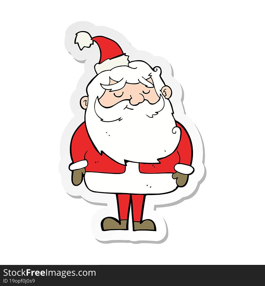 sticker of a cartoon santa claus