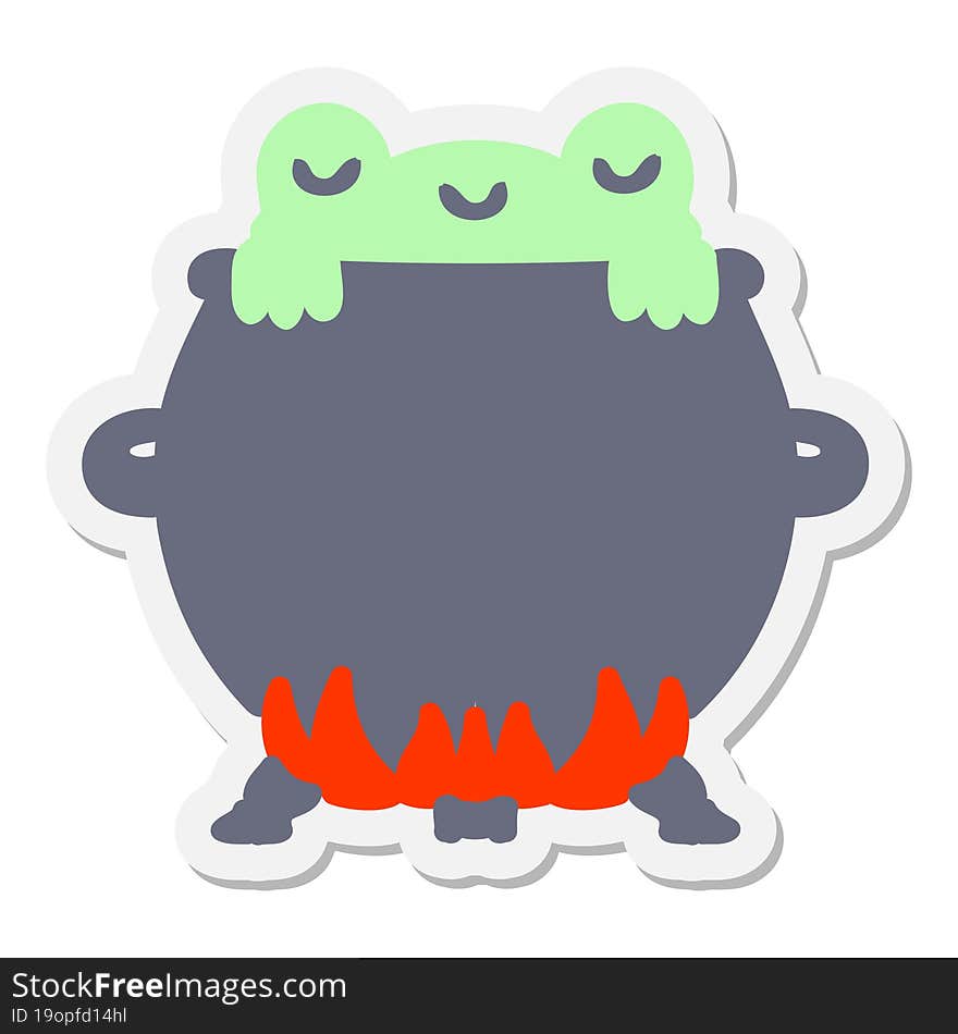 Frog In A Cauldron Sticker