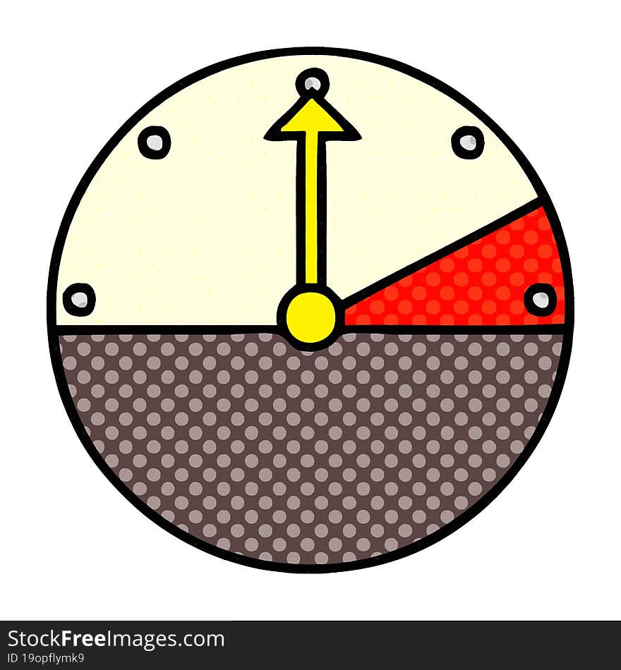 comic book style cartoon speedometer