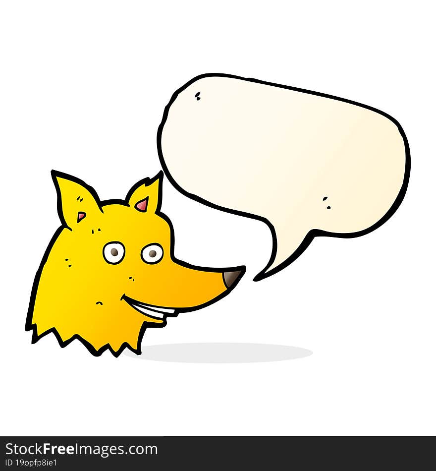 Cartoon Fox Head With Speech Bubble