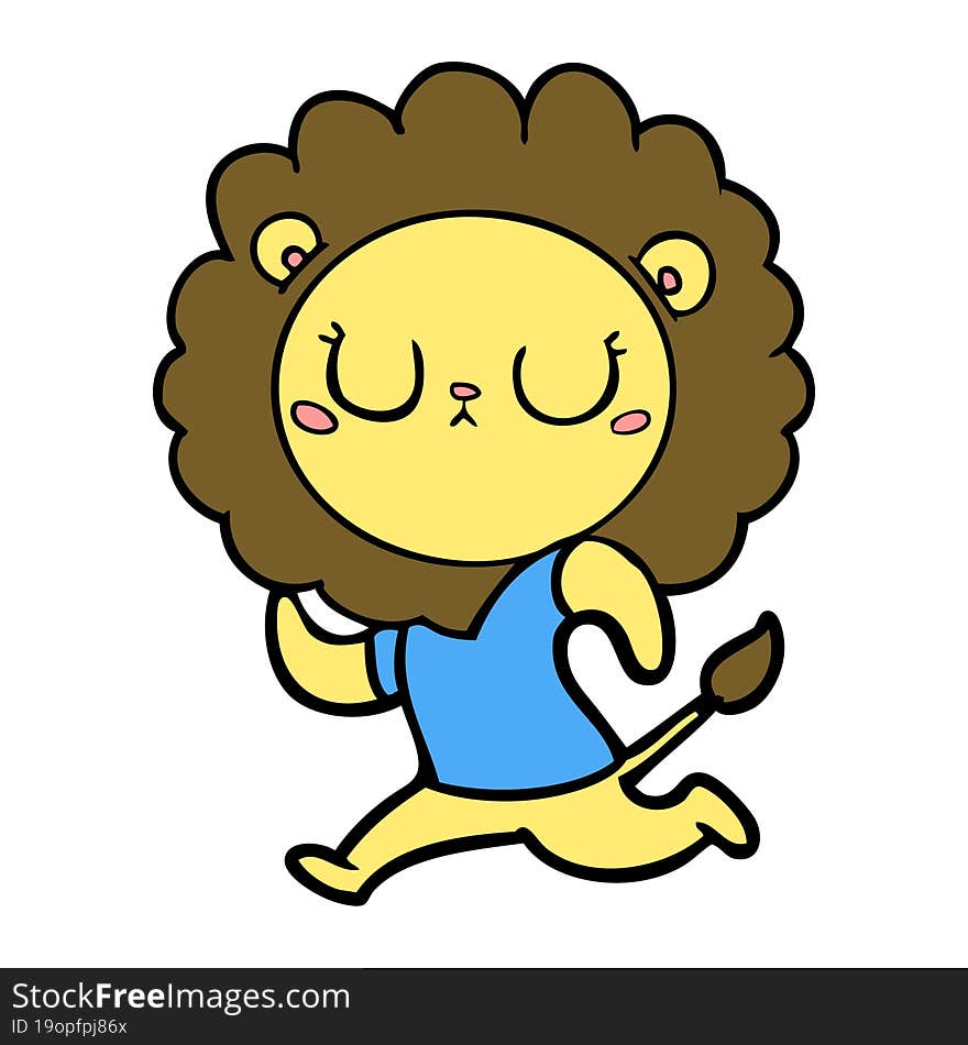 cartoon running lion. cartoon running lion