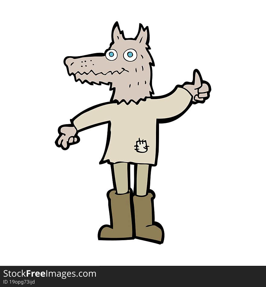 cartoon wolf man