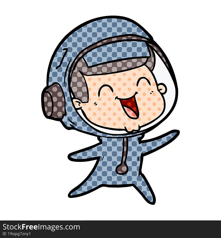 happy cartoon astronaut. happy cartoon astronaut