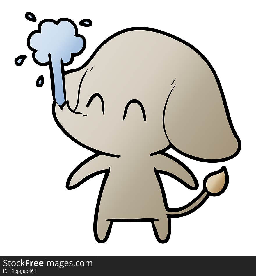 cute cartoon elephant spouting water. cute cartoon elephant spouting water