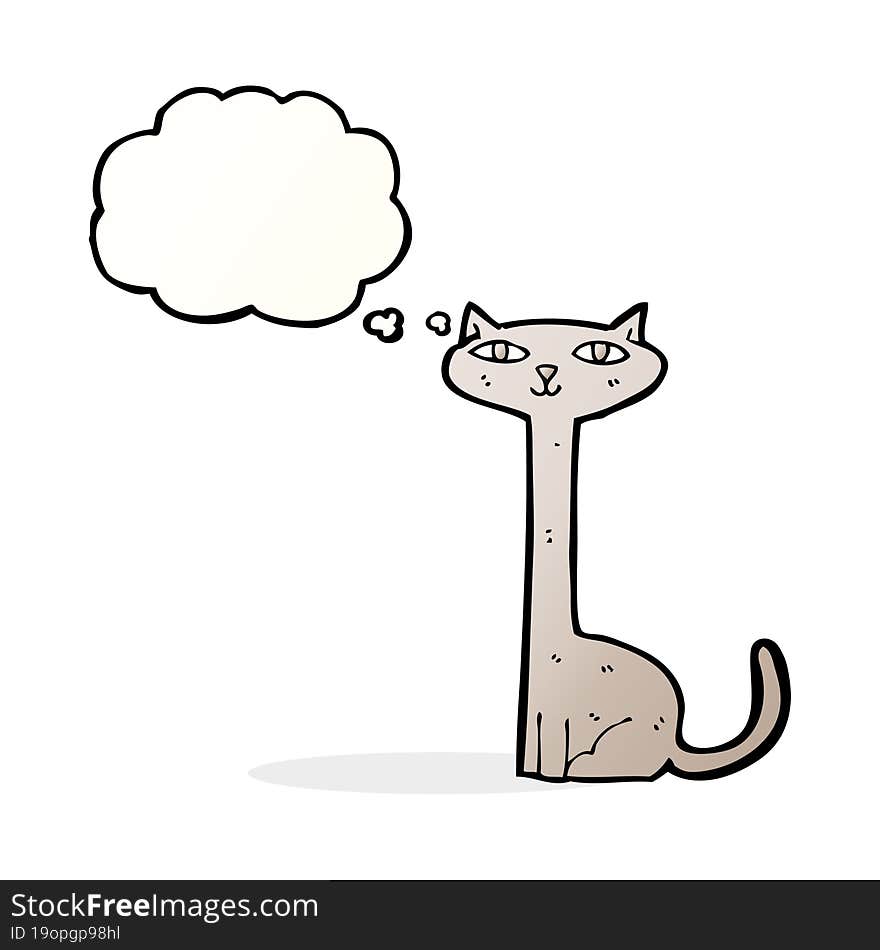 cartoon cat with thought bubble