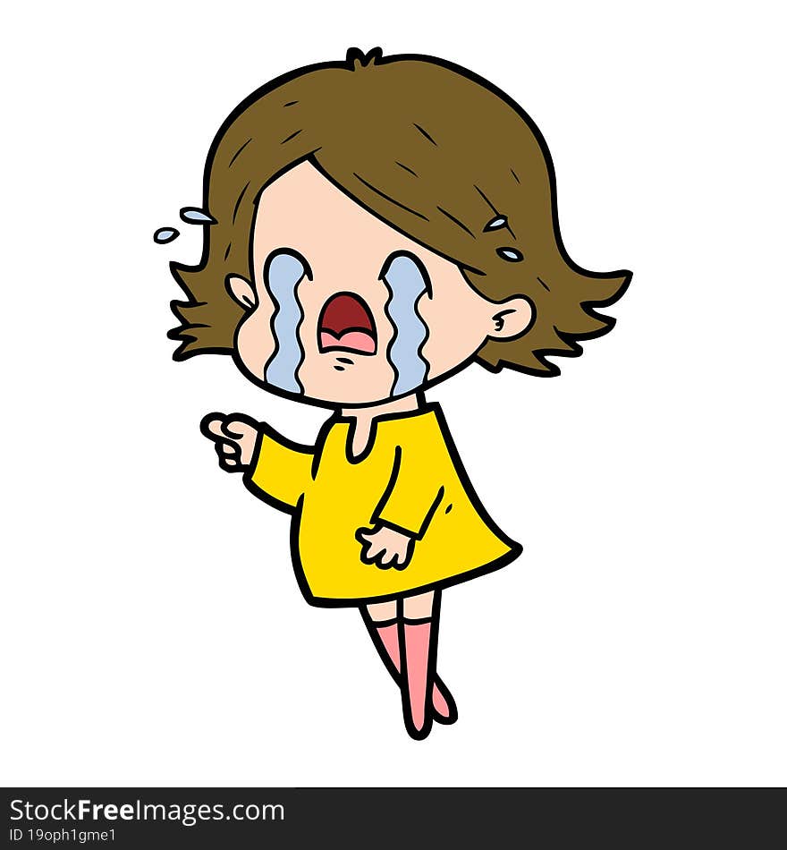 cartoon woman crying. cartoon woman crying