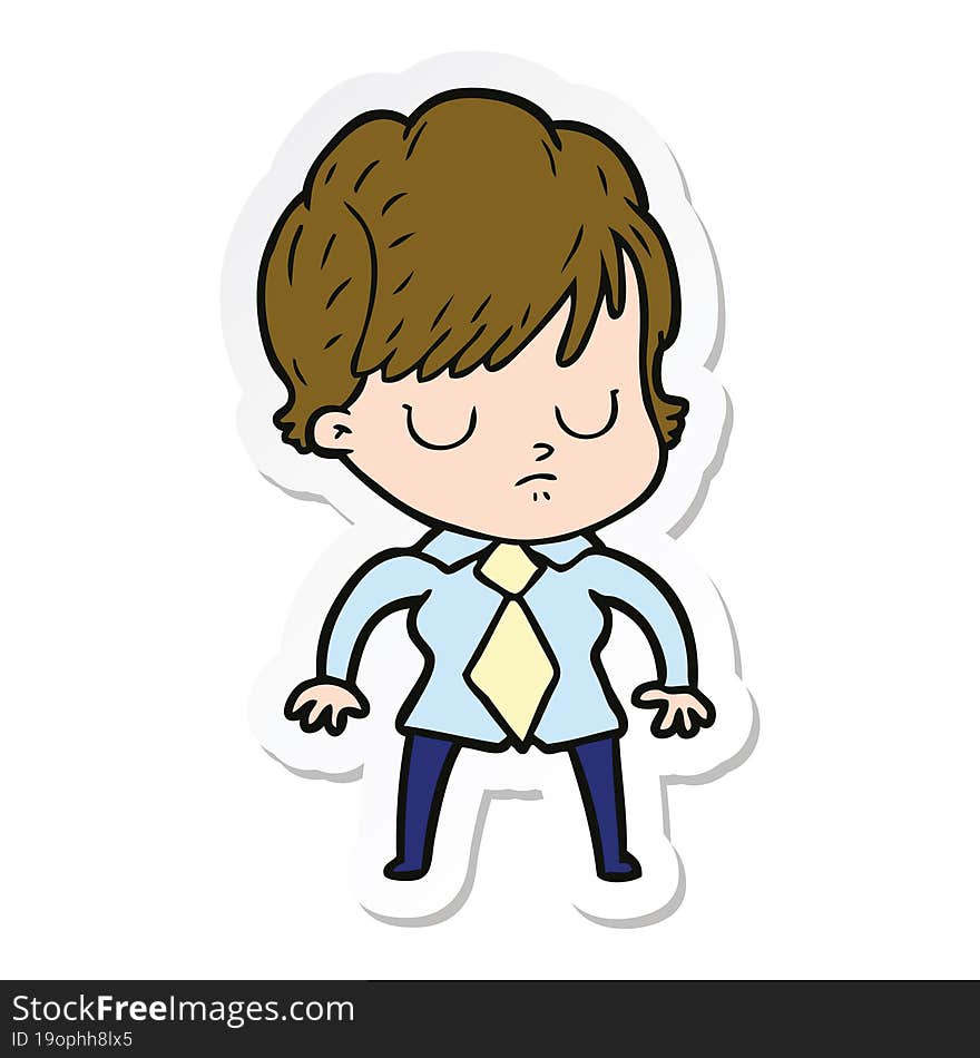 sticker of a cartoon woman