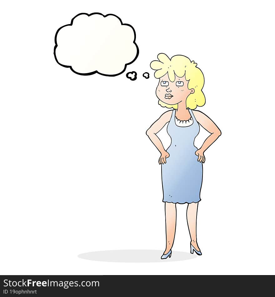 thought bubble cartoon annoyed woman