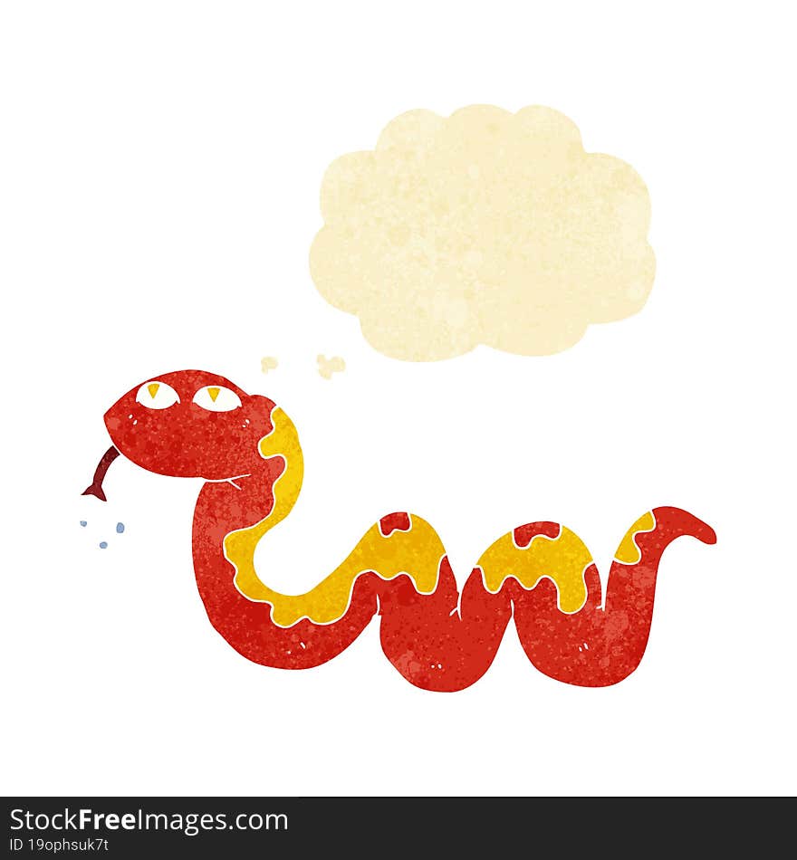 cartoon snake with thought bubble