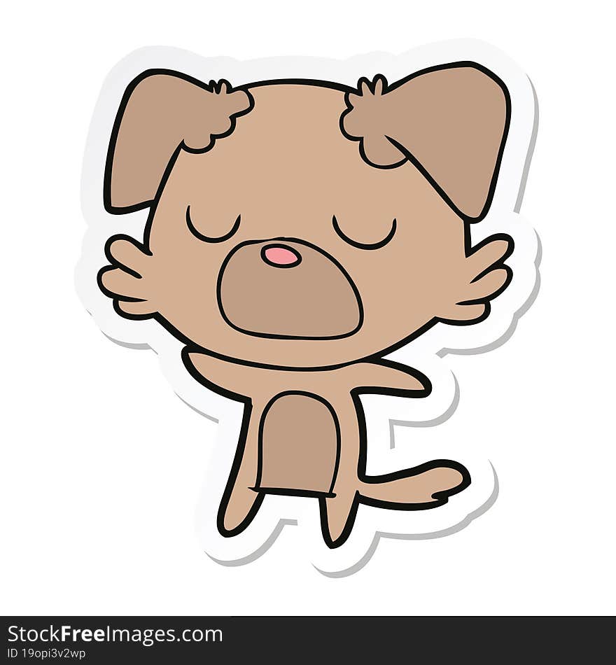 Sticker Of A Cartoon Dog