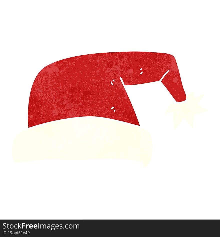 freehand retro cartoon christmas hat