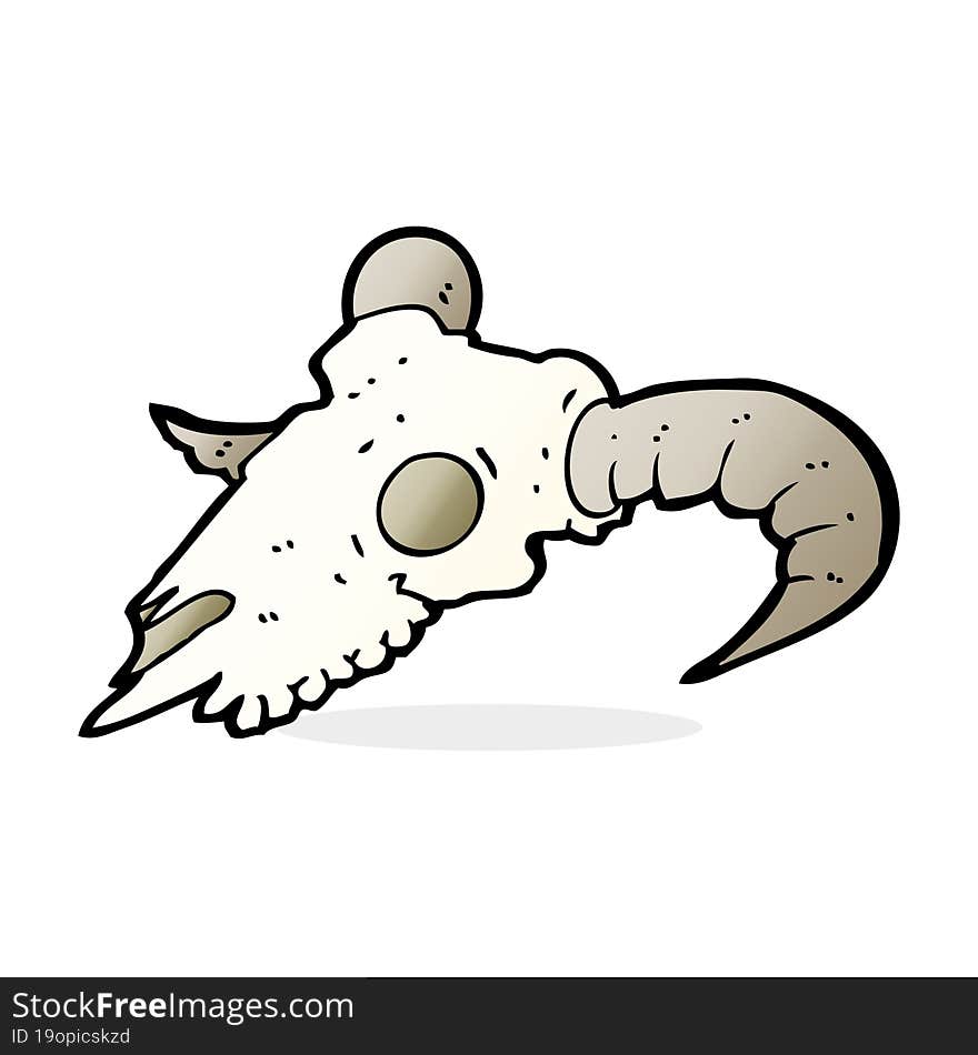 Cartoon Ram Skull