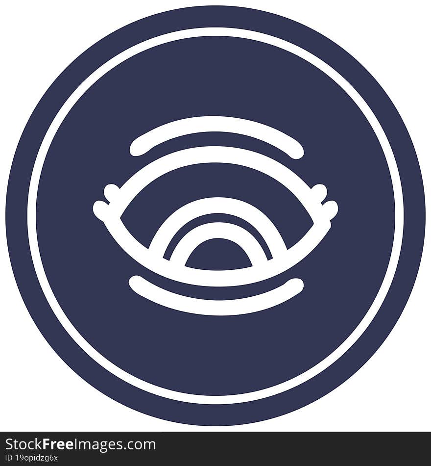 staring eye circular icon