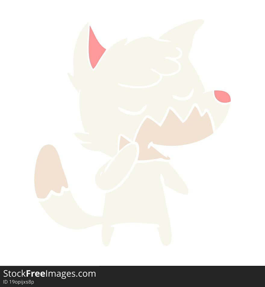 friendly flat color style cartoon fox