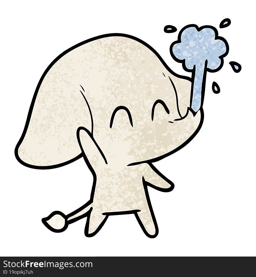 cute cartoon elephant spouting water. cute cartoon elephant spouting water