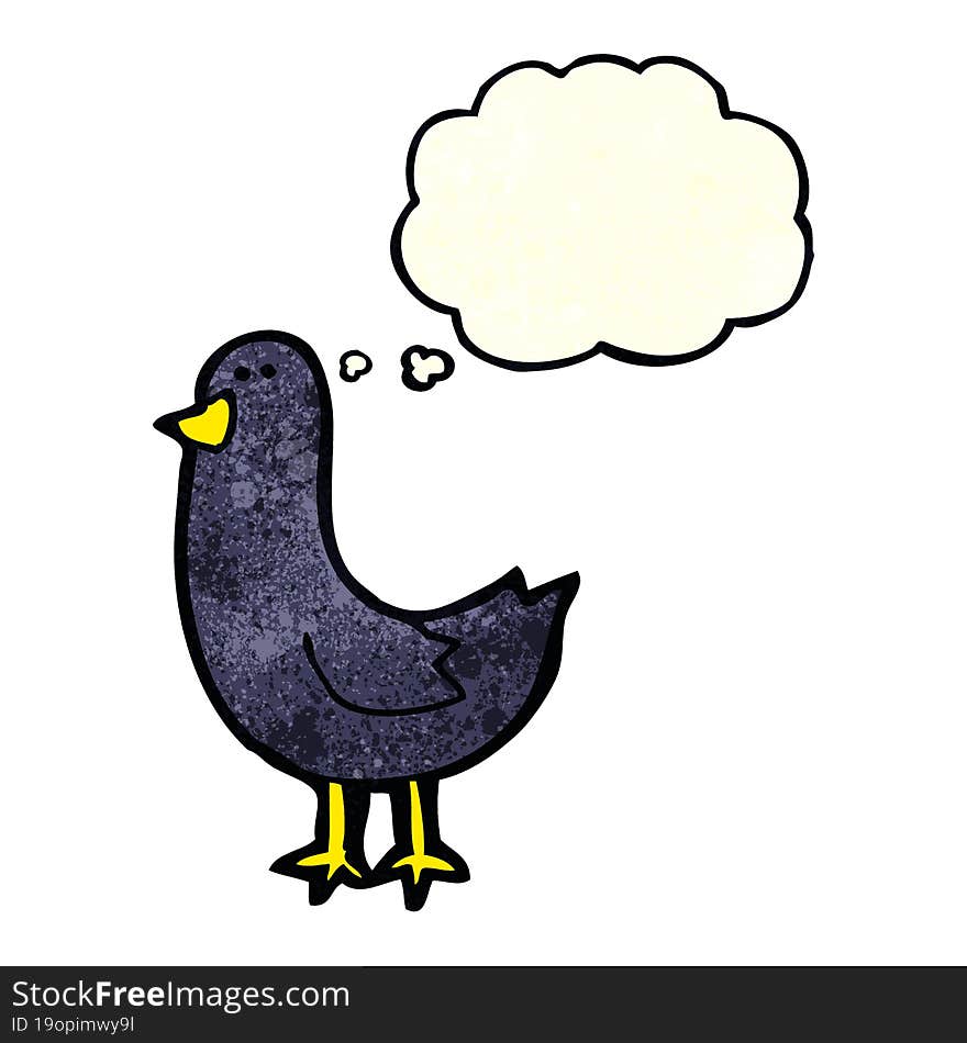 Cartoon Bird With Thought Bubble