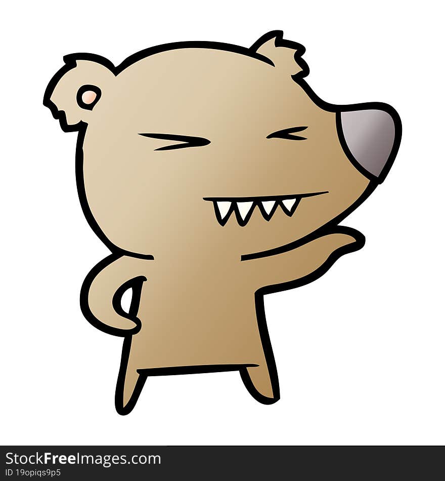 angry bear cartoon. angry bear cartoon