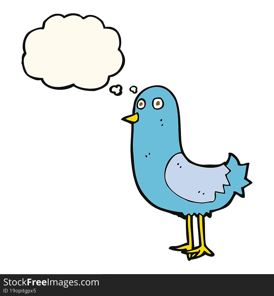 cartoon bird with thought bubble