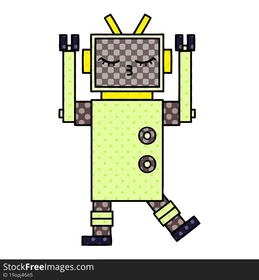 comic book style cartoon of a robot