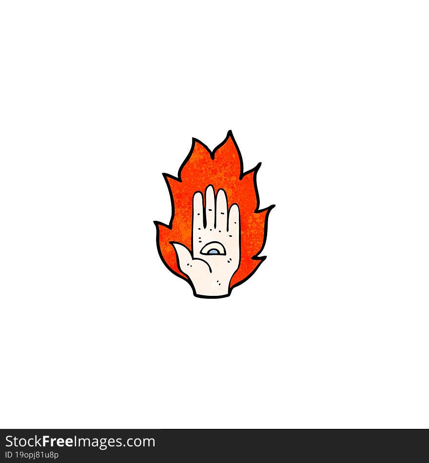 mystic hand symbol cartoon