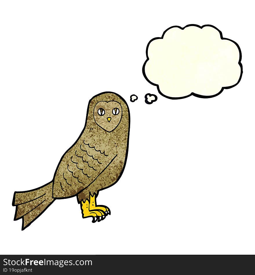 Cartoon Owl With Thought Bubble