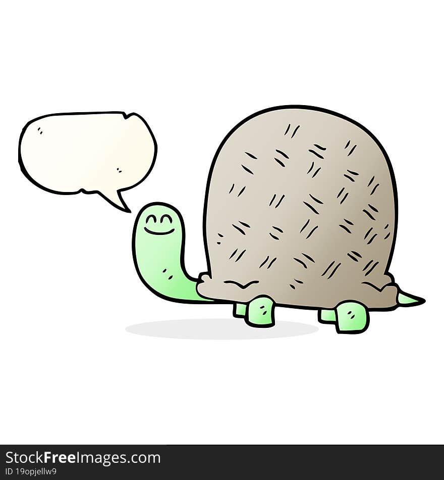 Speech Bubble Cartoon Tortoise