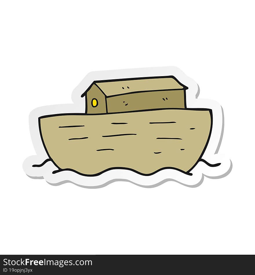 sticker of a cartoon noahs ark