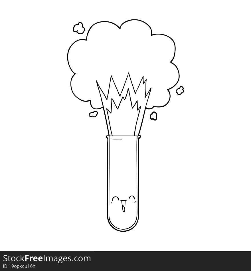 cartoon exploding chemicals in test tube. cartoon exploding chemicals in test tube