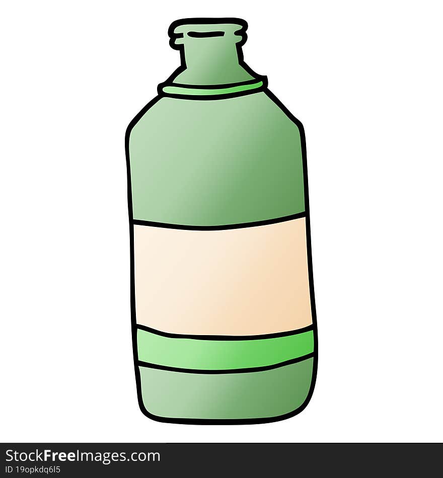 cartoon doodle old green bottle