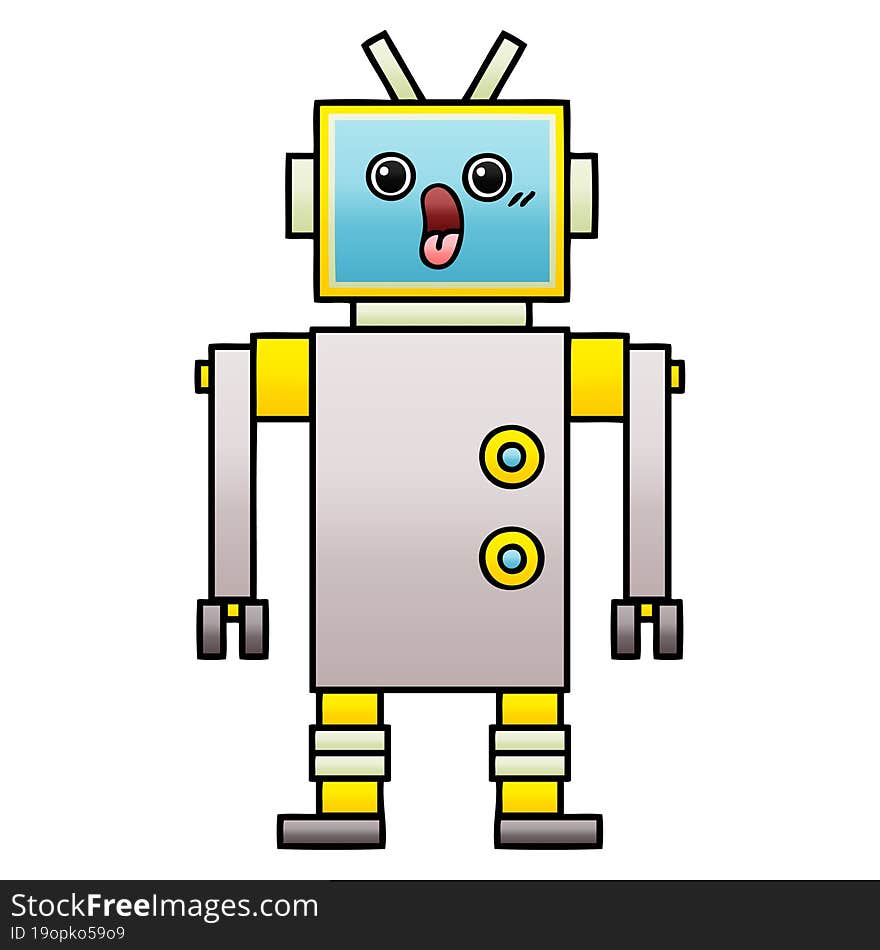 gradient shaded cartoon robot