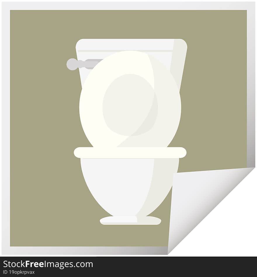 Open Toilet Graphic Square Sticker