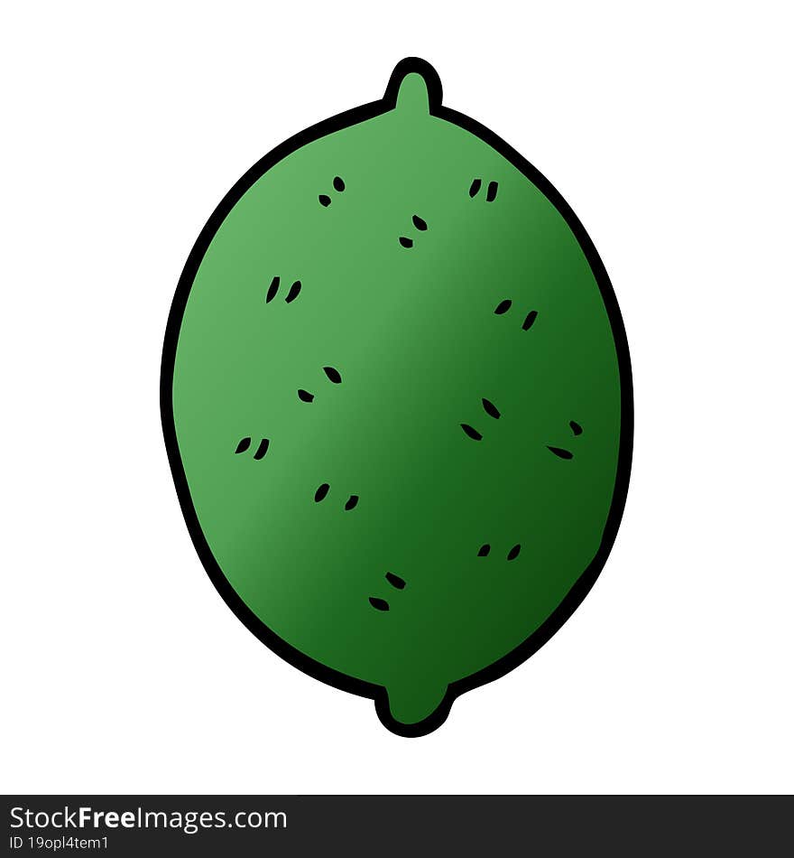 cartoon doodle lime fruit