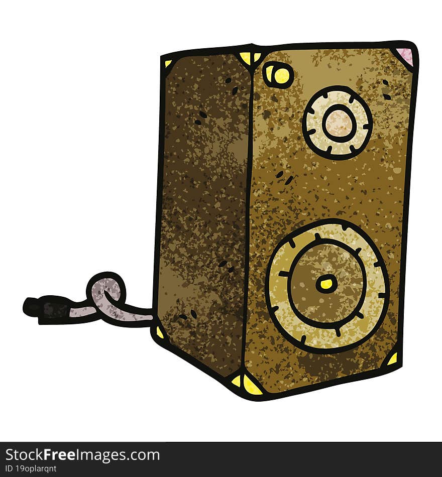 cartoon doodle retro speaker